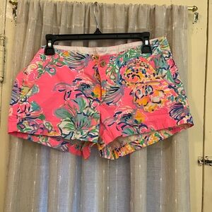 Lilly Pulitzer Coral Floral Print Bermuda Shorts